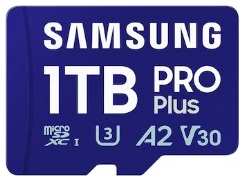 Карта памяти MicroSDXC 1024GB Samsung MB-MD1T0SA/APC PRO Plus Class 10, A2, V30, UHS-I (U3), W 130 М