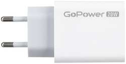 Зарядное устройство сетевое GoPower GPQC08 00-00028401 1USB+1Type-C 20W QC3.0 белый (1000773526)