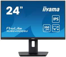 Монитор 23,8″ Iiyama XUB2492QSU-B1 LCD, 2560x1440, 0.5 мс, 300 кд / м2, 1000:1, 178 / 178, 8bit, IPS, 10