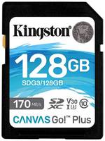 Карта памяти SDXC 128GB Kingston SDG3 / 128GB UHS-I Class U3 V30, чтение: 170Мб / с, запись: 90Мб / с (SDG3/128GB)