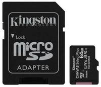 Карта памяти MicroSDXC 64GB Kingston SDCS2 / 64GB Class 10 UHS-I, SD adapter (SDCS2/64GB)