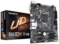 Материнская плата mATX GIGABYTE H410M H (LGA1200, H410, 2*DDR4(2933), 4*SATA 6G, M.2, 3*PCIE, 7.1CH, Glan, 4*USB 3.2, D-Sub/HDMI)