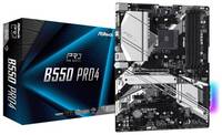 Материнская плата ATX ASRock B550 PRO4 (AM4, AMD B550, 4*DDR4(4733+), 6*SATA 6G RAID, 2*M.2, 4*PCIE, 7.1CH, Glan, 7*USB 3.2/USB Type-C, HDMI/D-Sub)