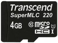 Промышленная карта памяти microSDHC 4GB Transcend 220I Class 10 U1 UHS-I SuperMLC, без адаптера (TS4GUSD220I)