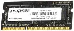 Модуль памяти SODIMM DDR3 2GB AMD R332G1339S1S-U 1333MHz, PC3-10600, CL9, 1.5V, Non-ECC, RTL