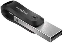 Накопитель USB 3.0 64GB SanDisk iXpand Go SDIX60N-064G-GN6NN черный / серебристый