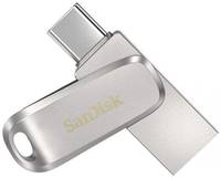 Накопитель USB 3.1 256GB SanDisk Ultra Dual Drive Luxe SDDDC4-256G-G46 серебристый