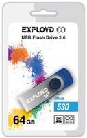 Накопитель USB 2.0 64GB Exployd 530 синий (EX064GB530-Bl)