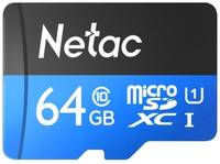 Карта памяти MicroSDXC 64GB Netac NT02P500STN-064G-R (с SD адаптером) 80MB / s