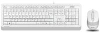 Клавиатура и мышь A4Tech F1010 WHITE бело-серая, USB