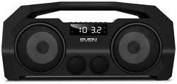 Портативная акустика 2.0 Sven PS-465 SV-016173 черная, 2x9Вт (RMS), FM-тюнер, USB, microSD, Bluetooth, LED-дисплей, встроенный аккумулятор