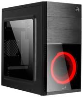 Корпус mATX AeroCool Cs-105 Red черный, без БП, с окном, USB 3.0, USB 2.0, 120mm red LED front fan (4718009152557)