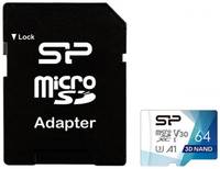 Карта памяти 64GB Silicon Power SP064GBSTXDU3V20AB Superior Pro A1 microSDXC Class 10 UHS-1 U3 100 МБ/с 80 МБ/с