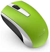 Мышь Genius ECO-8100 green, 800 / 1200 / 1600 dpi, радио 2,4 Ггц, аккумулятор, USB (31030010414)