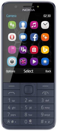 Мобильный телефон Nokia 230 Dual Sim, 2.8″ 320x240 TN, 16Mb RAM, BT, 2-Sim, 1200 мА·ч, Series 30+, синий (16PCML01A02) 970019694