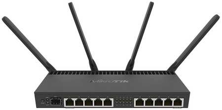 Wi-Fi роутер MikroTik RB4011iGS, 802.11a/b/g/n/ac, 2.4 / 5 ГГц, до 1.73 Гбит/с, LAN 10x1 Гбит/с, WAN 1x1 Гбит/с, внешних антенн: 4x3 дБи (RB4011iGS+5HacQ2HnD-IN)