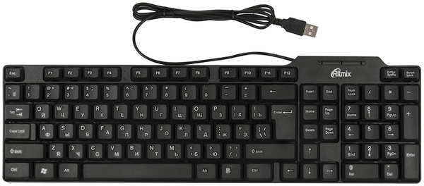 Клавиатура проводная Ritmix RKB-111 Black USB 970118669