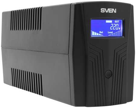 ИБП SVEN Power Pro 650, 650 VA, 390 Вт, EURO, розеток - 2, USB, черный (SV-013844) 970128252