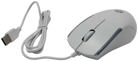 Мышь проводная Oklick 245M, 1000dpi, оптическая светодиодная, USB, белый 970134219