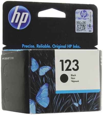 Картридж струйный HP 123 (F6V17AE), черный, оригинальный, ресурс 120 страниц, для HP DeskJet 2130 970141338