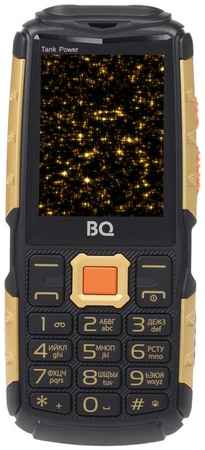 Мобильный телефон BQ BQ-2430 Tank Power, 2.4″ 320x240 TN, 32Mb RAM, BT, 2-Sim, 4000 мА·ч, черный/золотистый 970150480