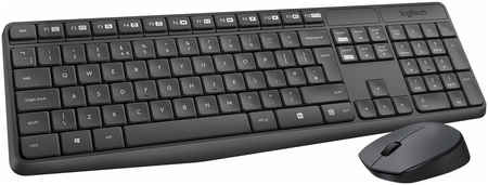 Клавиатура + мышь Logitech MK235, беспроводная, USB, черный (920-007948) 970160249