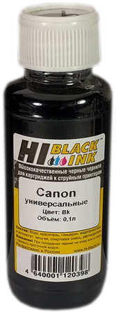 Чернила Hi-Black, 100 мл, черный, совместимые, водные для Canon (150701094U) 970160450