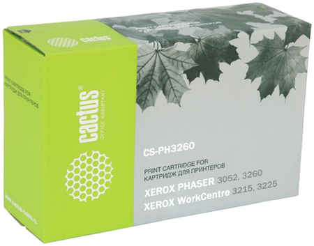 Картридж лазерный Cactus CS-PH3260 (106R02778), 3000 страниц, совместимый, для Xerox WorkCentre 3215, 3225, Phaser 3052, 3260