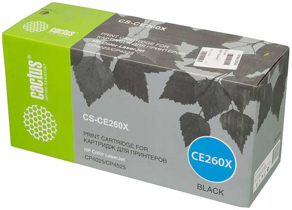 Картридж лазерный Cactus CS-CE260X (649X/CE260X), 17000 страниц, совместимый для Color LaserJet Enterprise CP4025/CP4525/CM4540