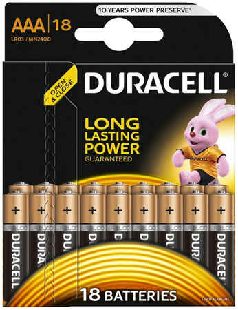 Батарея Duracell Basic LR03-18BL, AAA, 1.5V 18шт 970211764