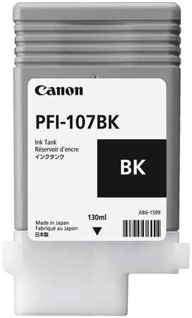 Картридж струйный Canon PFI-107BK (6705B001), оригинальный, объем 130мл, для Canon imagePROGRAF-iPF680 / iPF685 / iPF780 / iPF785