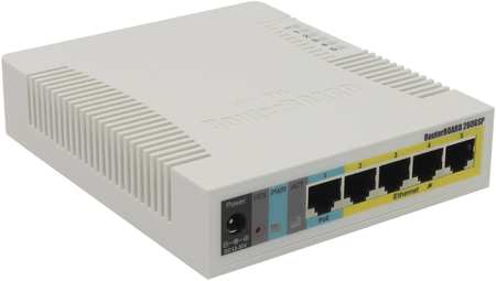 Коммутатор MikroTik RouterBOARD 260GSP, управляемый, кол-во портов: 5x1 Гбит/с, кол-во SFP/uplink: 1x1 Гбит/с, PoE (RB260GSP/CSS106-1G-4P-1S) 970270823