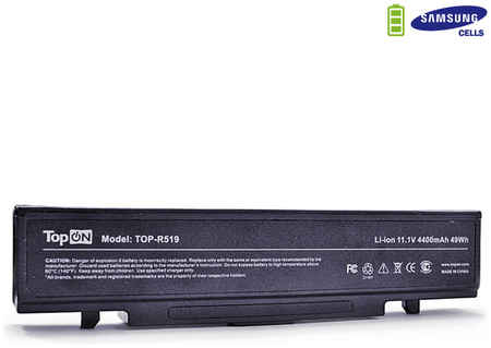 Аккумуляторная батарея TopON для Samsung R418/ R425/ R428/ R430/ R468/ R470/ R480/ R505/ R507/ R510/ R517/ R519/ R520/ R525/ R580/ R730/ RV410/ RV440/ RV510/ RF511/ RF711/ 300E, 11.1V 4400mAh PN: AA-PB9NC5B AA-PB9NC6B (TOP-R519)