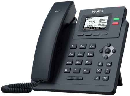 VoIP-телефон Yealink SIP-T31P, 2 линии, 2 SIP-аккаунта, монохромный дисплей, PoE, черный 970320845