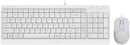 Клавиатура + мышь A4Tech Fstyler F1512, USB, белый (1454168) 970331098