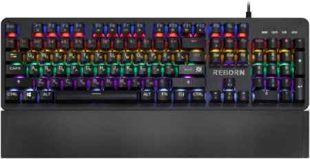 Клавиатура проводная Defender REBORN GK-165DL, механическая, Jixian Blue, подсветка, USB, черный (45165) 970367315
