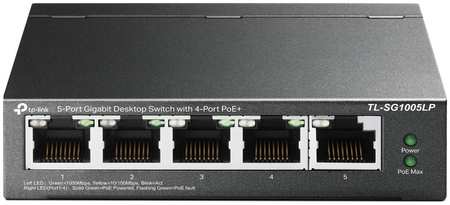 Коммутатор TP-LINK TL-SG1005LP, кол-во портов: 5x1 Гбит/с, PoE: 4шт.x30Вт (макс. 40Вт) (TL-SG1005LP)