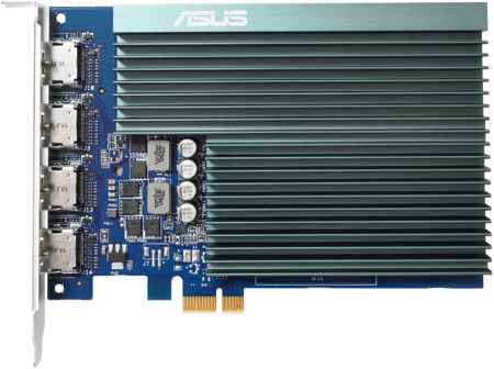 Видеокарта ASUS NVIDIA GeForce GT 730 Silent, 2Gb DDR5, 64 бит, PCI-E, 4HDMI, Retail (GT730-4H-SL-2GD5)