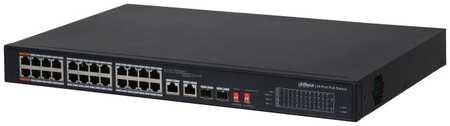 Коммутатор Dahua PFS3226-24ET-240, кол-во портов: 24x100 Мбит/с, SFP 2x1 Гбит/с, кол-во SFP/uplink: RJ-45 2x1 Гбит/с, установка в стойку, PoE: 24x60Вт (макс. 240Вт) (DH-PFS3226-24ET-240) 970541240