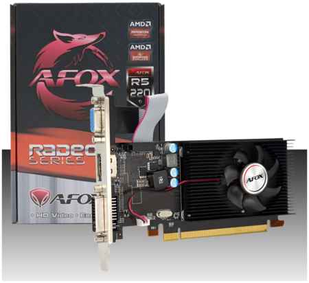 Видеокарта AFOX AMD Radeon R5 220 LP, 2Gb DDR3, 64 бит, PCI-E, VGA, DVI, HDMI, Retail (AFR5220-2048D3L5)