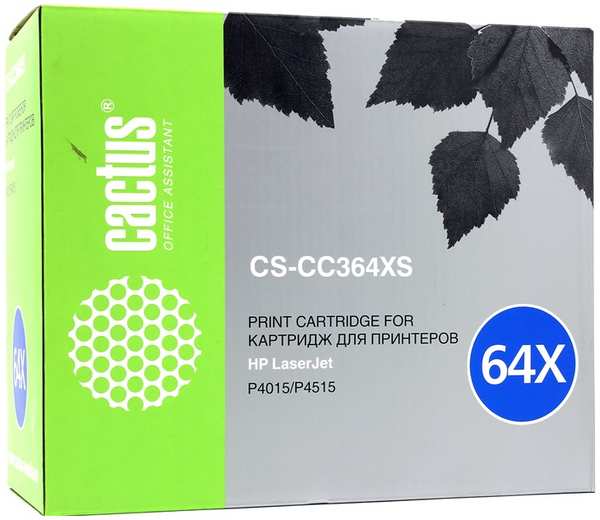 Картридж лазерный Cactus CS-CC364XS (CC364X), черный, 24000 страниц, совместимый, для LJ P4015dn / P4015n / P4015tn / P4015x / P4515xm / P4515n / P4515tn / P4015x 970615269