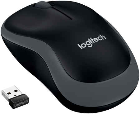 Мышь беспроводная Logitech M185, 1000dpi, оптическая светодиодная, USB, серый (910-002238/910-002235/910-002252) 970628435