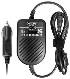 Адаптер питания универсальный автомобильный GINZZU GA-4090U (90W, USB, 15V-24V, 8-переходников) 970638489