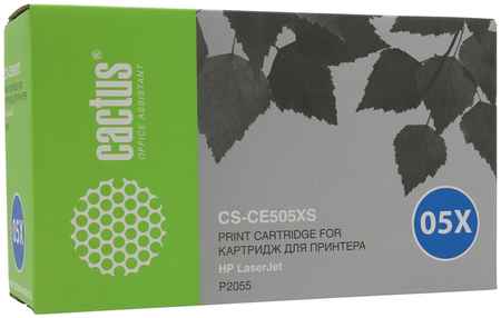 Картридж лазерный Cactus CS-CE505XS (CE505X), 6500 страниц, совместимый, для LJ P2055 / P2055d / P2055dn