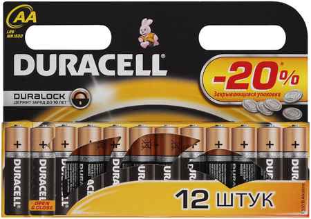 Батарея Duracell Basic LR6-12BL, AA, 1.5V 12шт 970694839
