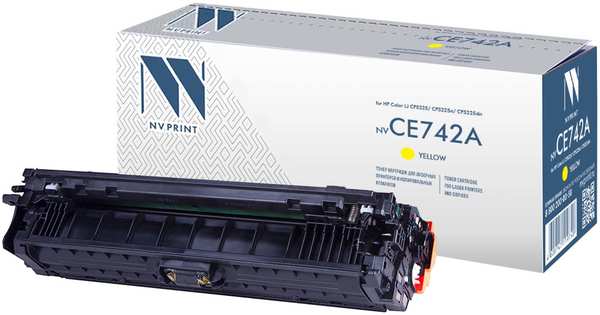 Картридж лазерный NV Print NV-CE742AY (307A/CE742A), желтый, 7300 страниц, совместимый для CP5225n/Color LaserJet CP5225/CP5225dn 970720076