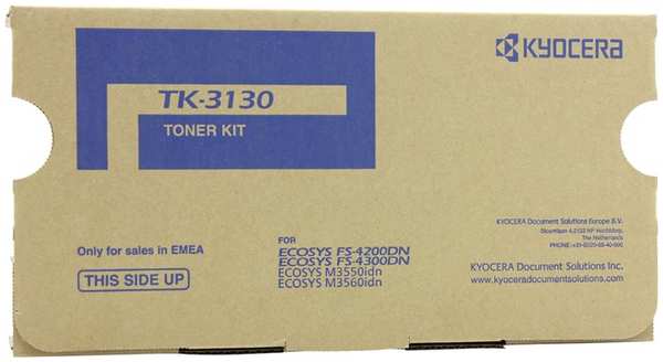 Картридж лазерный Kyocera TK-3130/1T02LV0NL0, 25000 страниц, оригинальный для Kyocera FS-4200DN, FS-4300DN, ECOSYS M3550idn, ECOSYS M3560idn