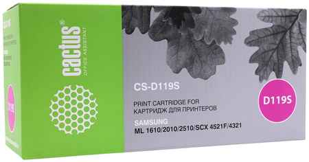 Картридж лазерный Cactus CS-D119S (MLT-D119S), черный, 2000 страниц, совместимый, для Samsung ML-1610/1615/1620/1625,ML-2010/2015/2020/2510/2570/2571,SCX-4321/4521 970732620