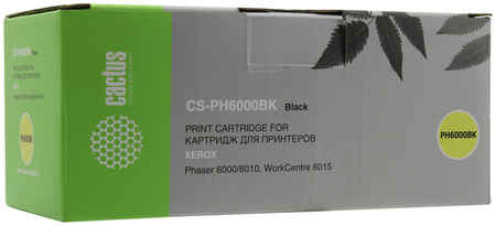 Картридж лазерный Cactus CS-PH6000BK (106R01634), 2000 страниц, совместимый, для Xerox Phaser 6000/6000B/6010/6010N, WorkCentre 6015/6015B/6015N/6015NI