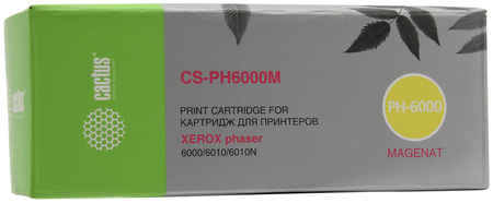 Картридж лазерный Cactus CS-PH6000M (106R01632), пурпурный 1000 страниц, совместимый, для Xerox Phaser 6000/6000B/6010/6010N, WorkCentre 6015/6015B/6015N/6015NI 970766549